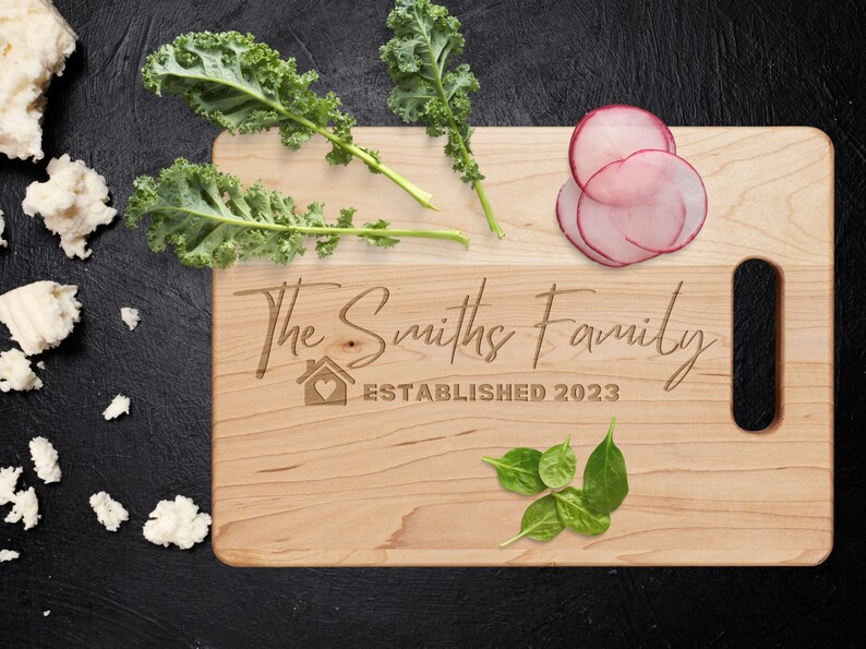 Personalized Cutting Board Wedding Gift, Mapple Charcuterie Board, Bridal Shower Gift, Engraved Engagement Present, Unique Christmas Gifts