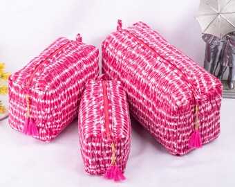 Set Of 3 Pink Makeup Bags, Bridesmaid Proposal, Bridesmaid Gifts, Toiletry Bag Women, Gifts For Bridesmaid, Bachelorette Party, Gift For Her