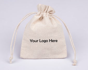 Personalized Cotton Drawstring Pouch, Drawstring Bag, Unisex Gift Bag, Storage Bag, Reusable Gift Bag, Gift For Her, Eco Friendly Bag