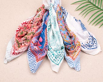 5pcs Breathable Cotton Bandana – Stylish Accessory for Any Outfit Floral Bandana – Boho Headband Neck Scarf