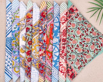 Set Of 10 Minimalist Cotton Bandana – Lightweight Accessory for All Seasons Sustainable Neck Scarf, Summer Bandana