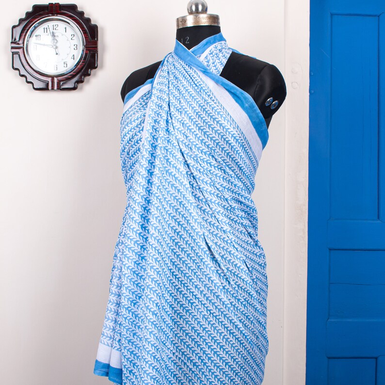 Indian Block Print Sarong, Sarong Beach Wrap, Cotton Sarong, Pareo, Summer Beach Wear
