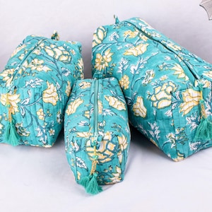 Lot de 3 trousses à maquillage, trousses de maquillage à fleurs, trousses imperméables, trousse de toilette, cadeau pour elle, trousse de toilette, cadeau femme, trousse de beauté