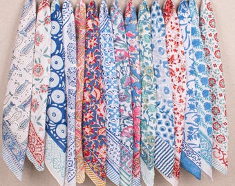 15 pièces bandana en coton premium imprimé foulard foulard accessoire pour cheveux foulard respirant couvre-visage léger