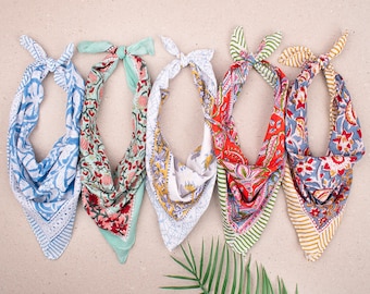 5pcs 100% Cotton Head Scarf for Sensitive Scalp, Soft Breathable Bandana for Women