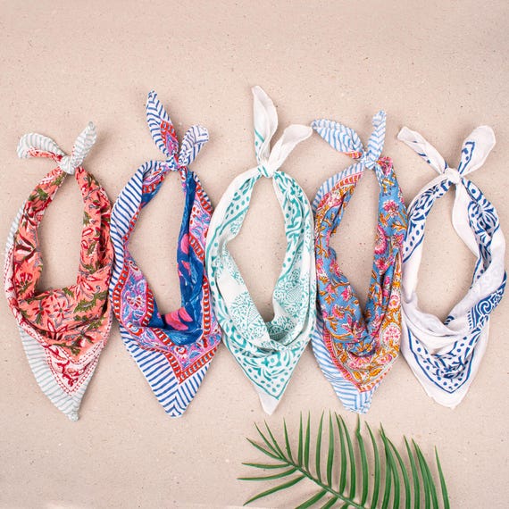 14 Bandane Colorate Paisley - Foulard Di Cotone Per Uomo, Donna E Bambini 55x55cm - Foto 9