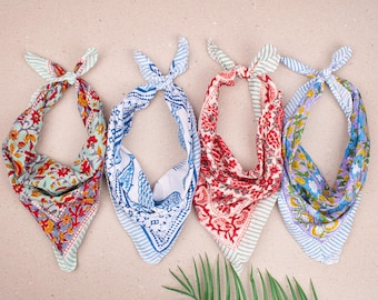 Set Of 4 Cotton Bandana for Alopecia Women, Soft Hair Loss Head Scarf, Breathable Daily Head Cover