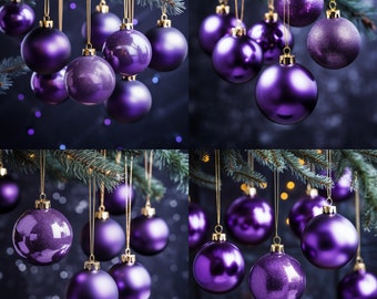 Christmas Purple Ball 16 Bundle HD photo, Christmas Bundle, Xmas decoration, Glass Ball Clipart Christmas, Gift Christmas, Xmas Photo