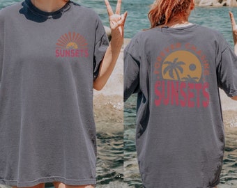 T-shirt surdimensionné couleurs confort Sunset Beach Lover