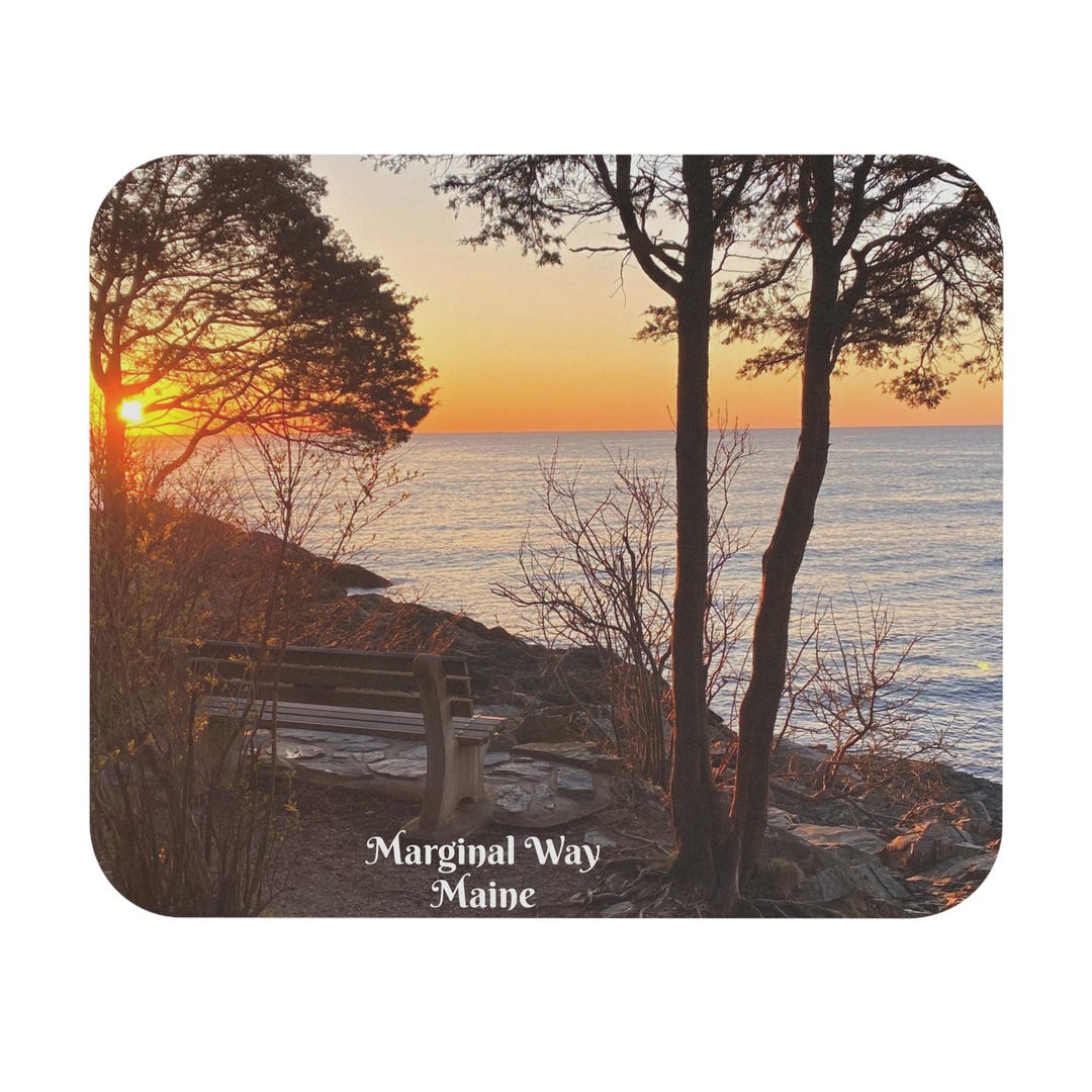Curated visual reference: Visual Reference: Marginal Way Maine Mouse Pad Coastal Sunset Desk Decor