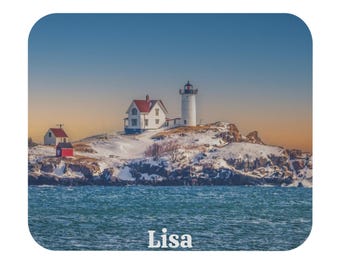 Personalized Nubble Lighthouse Mouse Pad: Maine Coast Gift