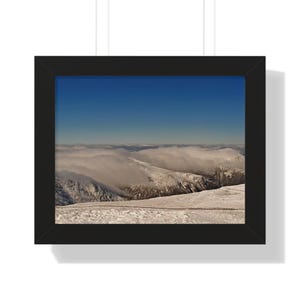 Presidential Range &quot;Fog&quot; NH 14x11 Frame Wall Art, Mount Washington Wall Decor, Franconia Notch, NH 4000, Ski House Wall Art, Tuckerman&#39;s