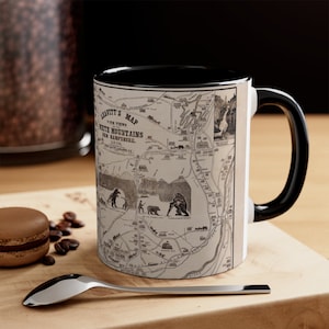 NH Leavitt Map White Mountains Coffee Mug, Fraconia Notch, mount washington nh, lincoln nh, live free or die, nh 4000, nh 48