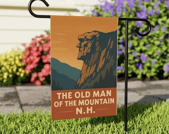 Old Man Of The Mountain Granite State 12x18 flag, New Hampshire Gift, NH Gift, White Mountains, Franconia Notch, Spring Gift, NH 48,