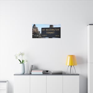 Mount Washington summit 30x15 wall art, White Mountains New Hampshire decor, NH 4000, Presidential Range canvas art, Mount Washington