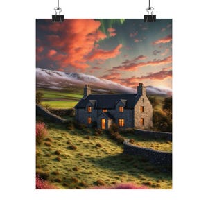 Yorkshire Dales Aurora Poster, All Creatures Great and Small, James Herriot, Skeldale House, Drovers Arms, Darrowby, PBS