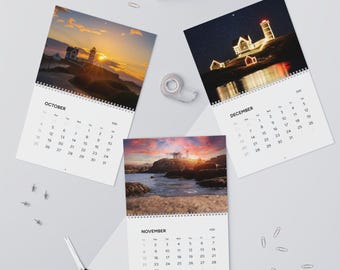 Nubble Light House 11" x 8.5" Wall Calendar (2026), Lighthouse Lover Calendar, Maine Souvenir, Maine Keepsake, York Maine, Unique Maine Gift