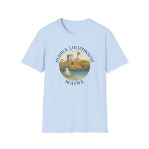 Nubble Lighthouse Maine Unisex Tshirt, Maine Hoodie, Maine Lighthouse shirt, Gift For Lighthouse Lover, Bar Harbor, Kennebunkport