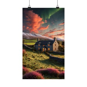 Yorkshire Dales Aurora Poster, All Creatures Great and Small, James Herriot, Skeldale House, Drovers Arms, Darrowby, PBS