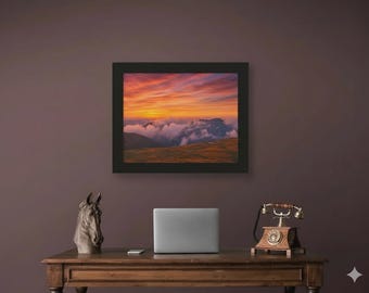 Mount Washington Sunrise Wall Art, White Mountains New Hampshire Print, Franconia Notch Landscape Photography, Mountain Gift
