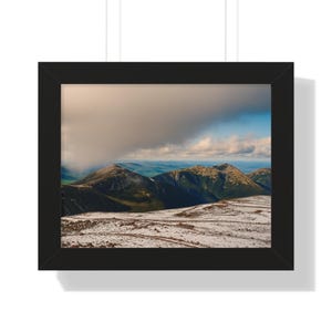 Rare Mount Washington &quot;Seasons&quot; 14x11 Framed Poster, Presidential Range wall art, Franconia Notch, White Mountains New Hampshire print