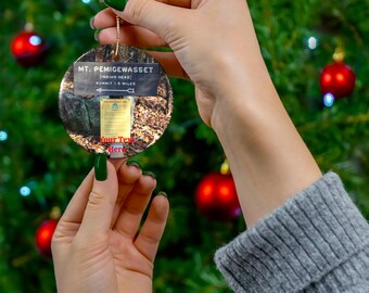 Personalized Mount Pemigewasset Ornament, New Hampshire Hiking Gift, White Mountains Christmas Ornament, Custom NH Keepsake