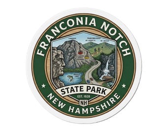 Franconia Notch State Park Magnet, Kancamagus Highway White Mountains Magnet, NH Gift Souvenir, Franconia Notch, Mount Washington, 603