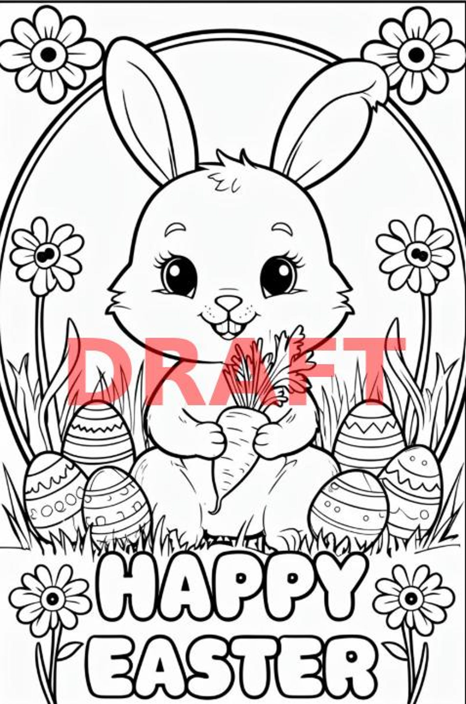 Easter Coloring Book for Kids Printable | Bunny Coloring Pages | Easter ...