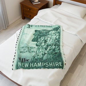 Personalisieren Sie den alten Mann des Berges New Hampshire Velvet Plüschdecke, Granite State, Franconia Notch, Mount Washington, NH 4000
