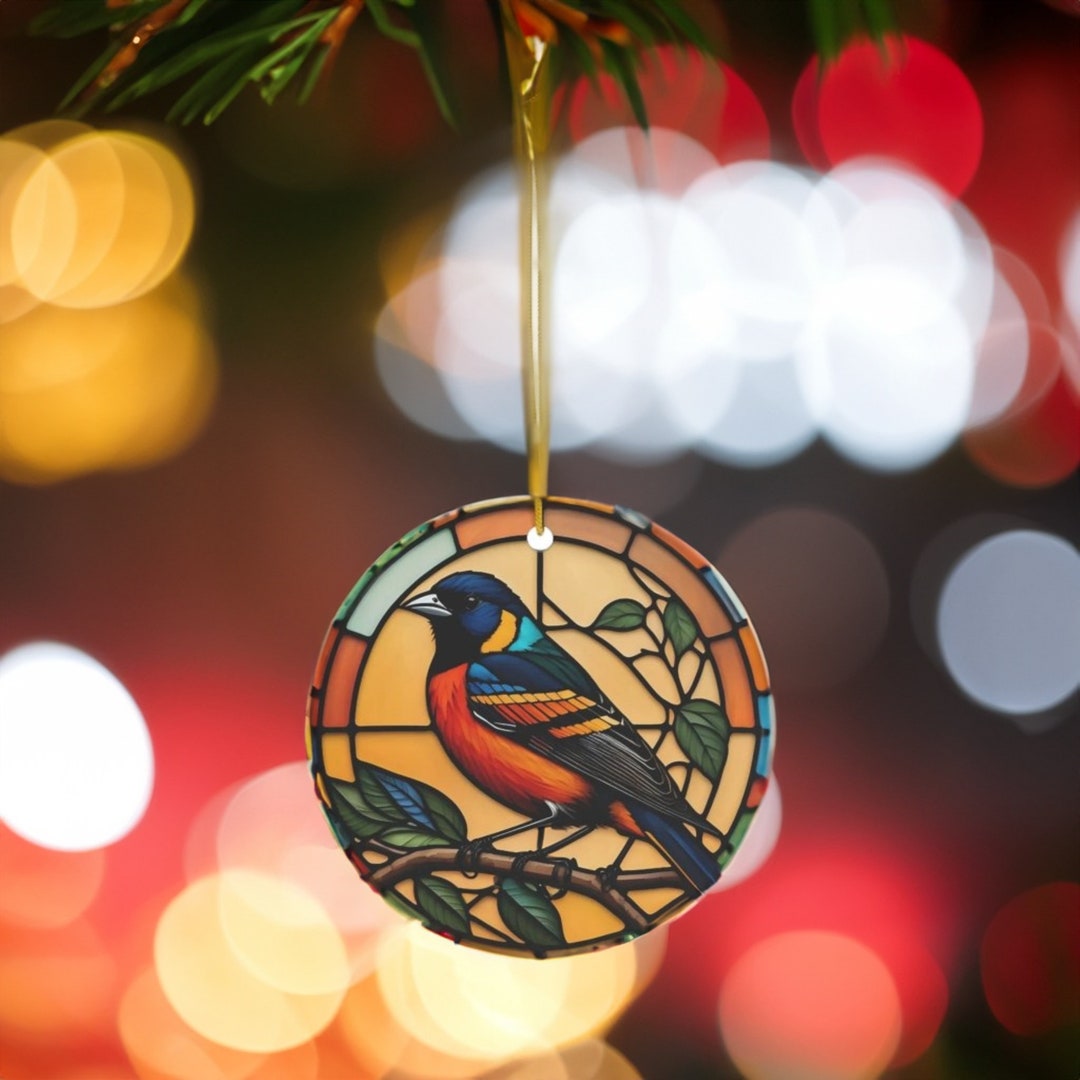 Baltimore Oriole Stained Glass Christmas Ornament Bird Lover Bird Enthusiasts Gift Bird Art Bird