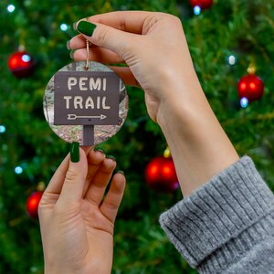 NH New Hampshire Christmas Pemi Trail Ceramic Ornament Franconia Notch State Park Live Free Or Die NH 48 603 Kanc Lincoln Get Lost Hike