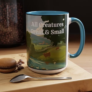 All Creatures Great and Small Coffee Tea 15oz Mug, Yorkshire Gift Mug, Yorkshire Dales Coffee Mug, Yorkshire Dales, Drovers Arms, Darrowby
