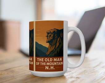 Taza del Viejo de la Montaña, taza del Viejo de la Montaña, taza de café de New Hampshire, regalo de White Mountains NH, Monte Washington, Franconia No