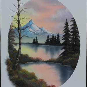 Mountain Sunset: Bob ross inspirierte Landschaft