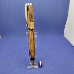 Stylo Roller emmêlé de bois et résine