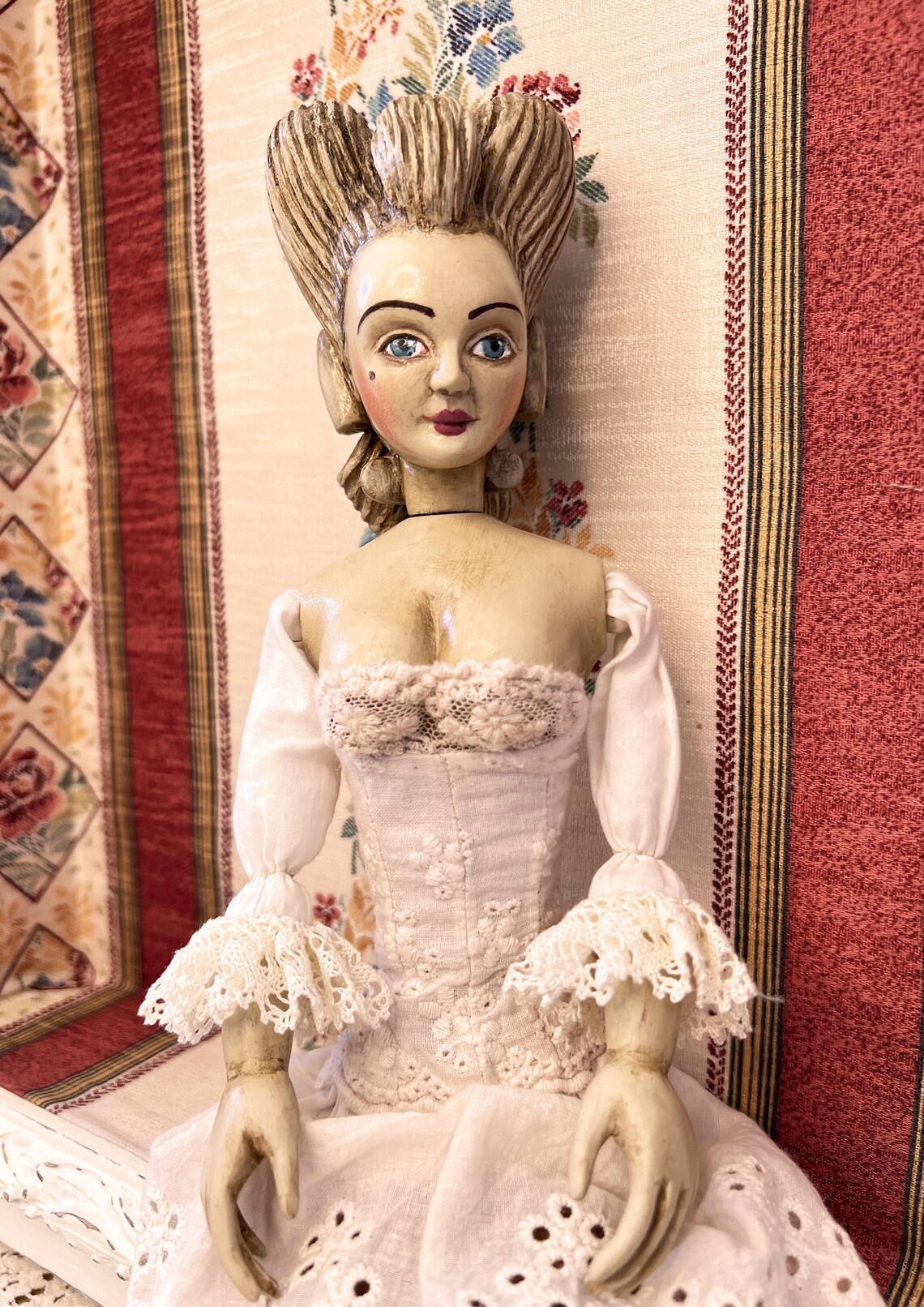 Antique Style Wooden Doll. Pandora Doll. French Court Replica Doll. Etsy