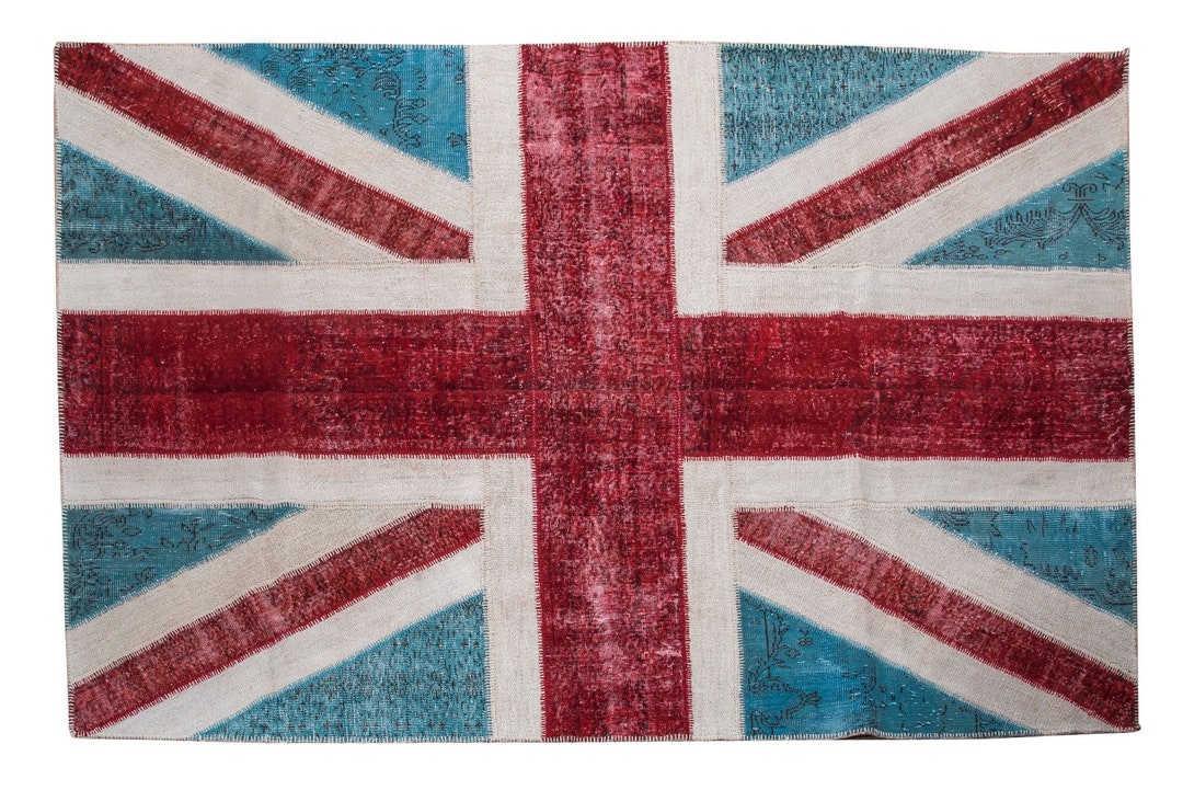 Union Jack Flag Rug, British Flag Rug, Patchwork Rug, Area Rug