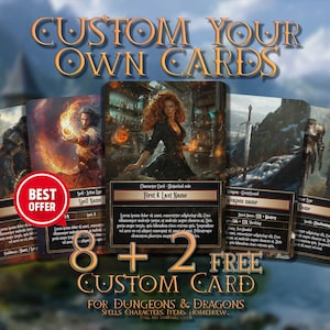 Personaliza tus propias cartas para DnD - 8 + 2 cartas personalizadas GRATIS - Juego de rol - Arte completo