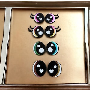 Occhi ovali in feltro metallizzato - 5 paia, forniture per peluche amigurumi