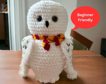 Crochet owl pattern amigurumi Beginner friendly white owls amigurumis patterns animal digital tutorial PDF bird pattern gift for kid Low Sew