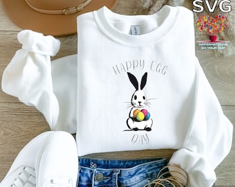 Happy Egg Day Bunny PNG: Easter Shirt Design (Digital Download)