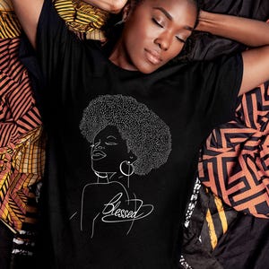 Blessed SVG, Black Woman Png, Faith Clipart, Black girl clipart, afro girl clipart, Sublimation Design