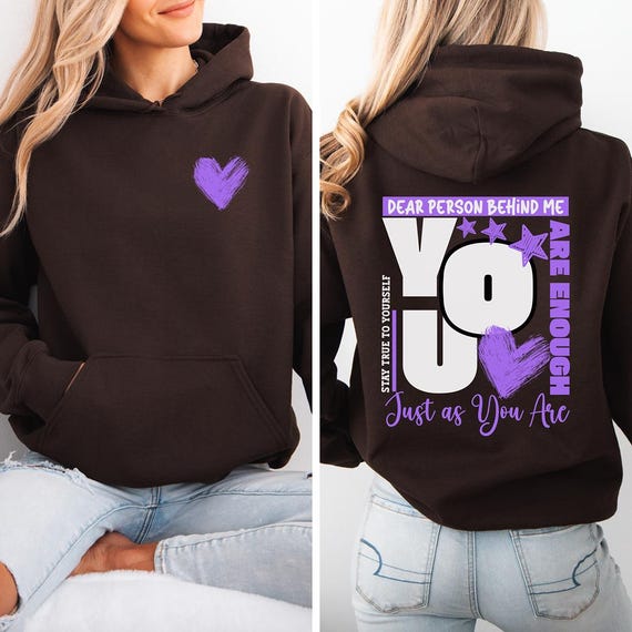 Dear Person Behind Me Png, You Are Enough Svg, Tshirt Design, Inspirational Png, Front Back Design, Positive Affirmation, (Digital Download)