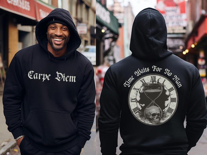 Il tempo non aspetta nessuno - Grafica, Stampa su richiesta, PNG motivazionale, Streetwear motivazionale, Sublimazione per t-shirt, File di trasferimento DTG DTF immagine 2