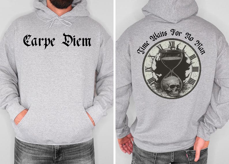 Il tempo non aspetta nessuno - Grafica, Stampa su richiesta, PNG motivazionale, Streetwear motivazionale, Sublimazione per t-shirt, File di trasferimento DTG DTF immagine 4