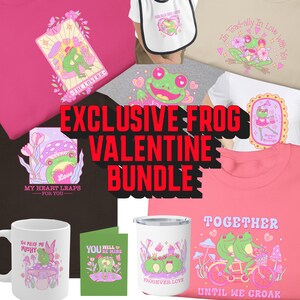 Funny Frog Valentine's Day Bundle, Pink Valentine Png,Happy Valentine's Day Png, Valentine Shirt png, love heart png, trendy bundle PNG,