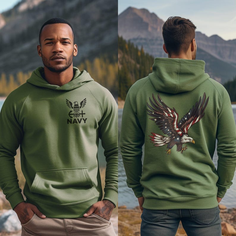 Disegno PNG con aquila della bandiera americana - PNG militare: PNG patriottico, PNG con maglietta dei veterani, PNG USA, PNG della libertà, file di trasferimento DTF, file di stampa DTG immagine 2