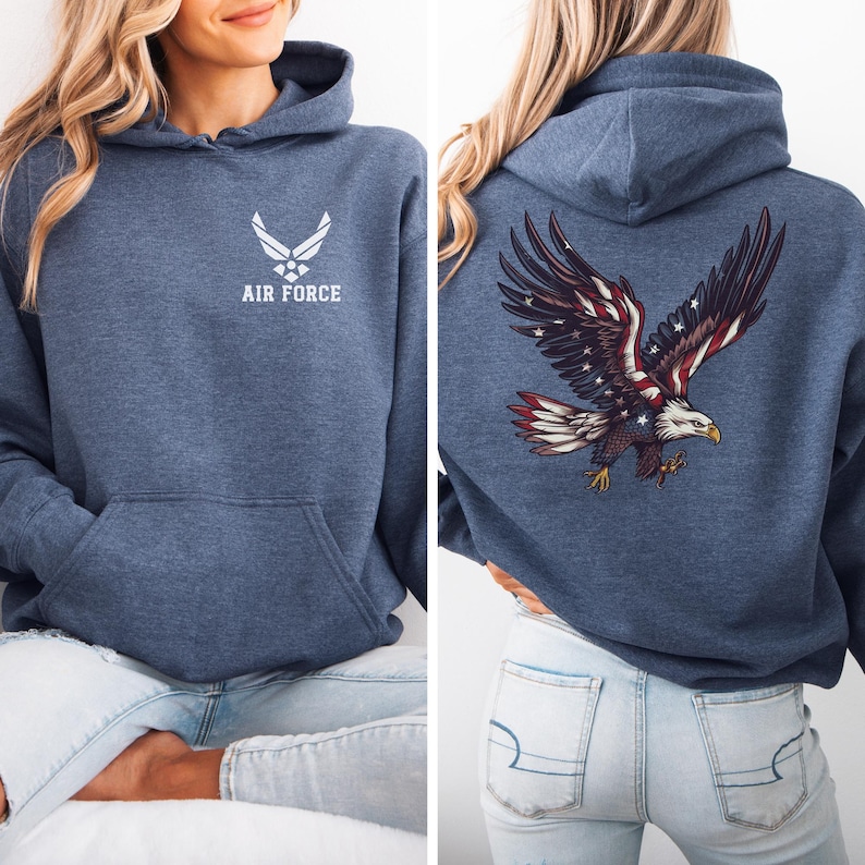 Disegno PNG con aquila della bandiera americana - PNG militare: PNG patriottico, PNG con maglietta dei veterani, PNG USA, PNG della libertà, file di trasferimento DTF, file di stampa DTG immagine 1