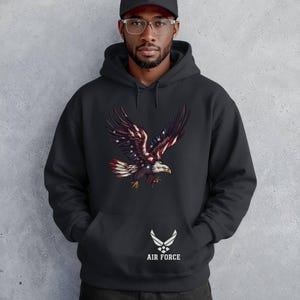 Disegno PNG con aquila della bandiera americana - PNG militare: PNG patriottico, PNG con maglietta dei veterani, PNG USA, PNG della libertà, file di trasferimento DTF, file di stampa DTG immagine 5