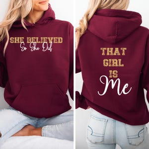 She Believed So She Did Svg, Front Back svg, Strong Women svg, Women Empowerment, Positive Affirmation svg, dxf, cut file, Svgs for Women